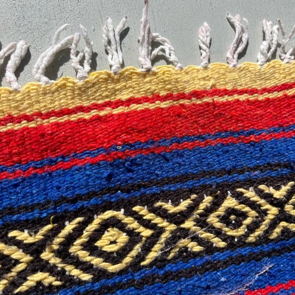 Southwestern Blanket Textile Multicolor Aztec Old West Vibrant Serape Decorative - Picture 4 of 7